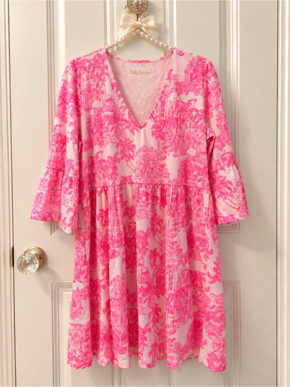 NWOT Lilly Pulitzer Women’s Jannie V-Neck 3/4 Sleeve Dress Sz XL
